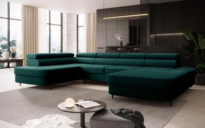 Produktbild von FurMeb24 ECKSOFA LUNA U - 350 x 203 cm vena 04 - mit schlaffunktion und bettkasten - linke seite