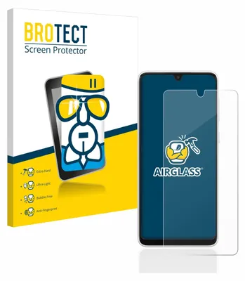 A product packaging and a screen protector on a smartphone.