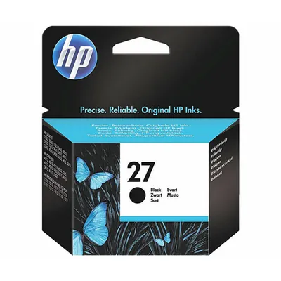 The image shows the packaging of an HP ink cartridge.