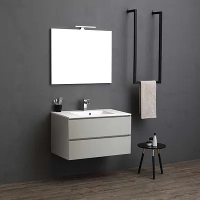 Produktbild von Möbelset für das Bad mit 2 Schubladen in Perlgrau,  90cm  | Valentina