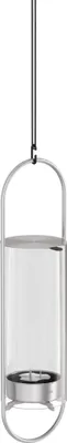 Produktbild von höfats Kerzenhalter OVAL CANDLE 35 silber Edelstahl/Glas Ø 10 cm Windlicht Gartenfackel
