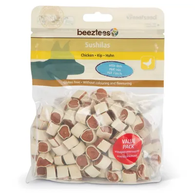 Produktbild von 400g - weicher Hundesnack Softrolls Hühnchen und Fisch im Sushi Stil