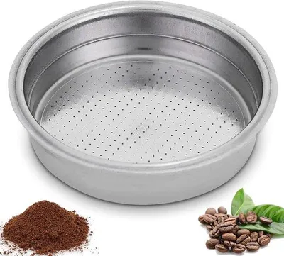 Obrázok produktu pre Kávový filter z nehrdzavejúcej ocele, 51 mm dvojstenný tlakový filter, šálka na espresso, príslušenstvo na kávu (šálka na jednu porciu kávy)