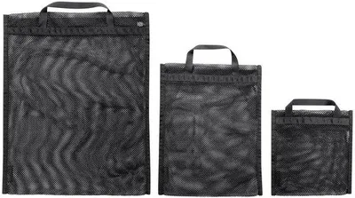 Obrázok produktu pre Uniqoos® Sada 3 organizérov z priedušnej sieťoviny na cestovanie – priedušné polyesterové sieťové vrecká so zipsom (16 x 19 cm, 20 x 29 cm, 29 x 40 cm)