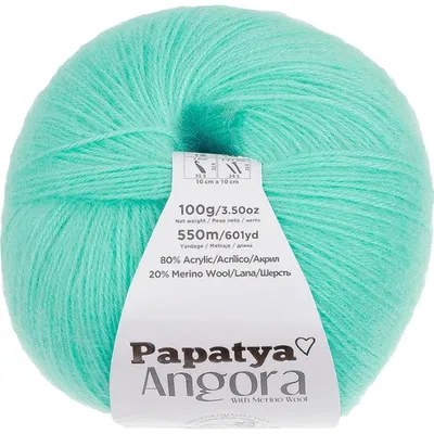 Zdjęcie produktu dla Przędza ANGORA MERINO – 100 g / 550 m – turkusowa