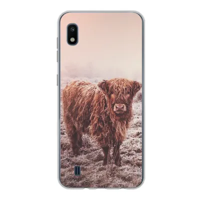Produktbild von MuchoWow® Handyhülle Schutzhülle Hülle für Samsung Galaxy A10 Schottische Highlander - Schnee - Sonne Silikon Softcase Handy Hülle - Schutzhülle