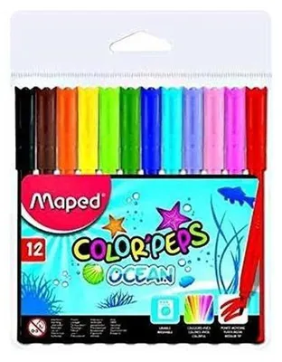 Zdjęcie produktu dla Flamastry Maped Colorpeps Ocean 12 kolorów