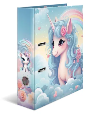 Produktbild von HERMA Motiv-Ordner A4 Happy Unicorns, A4, Karton, Mehrfarbig, 7 cm, Leiter, 1 Stück(e)