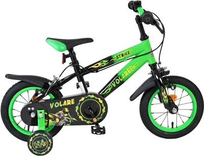 Image de Vélo pour enfants Volare Strike - Garçons - 12 pouces - Noir/Vert - Deux freins à main