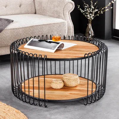 Produktbild von riess-ambiente Industrial Couchtisch TRUE ELEMENTS 70cm natur Akazie Massivholz
