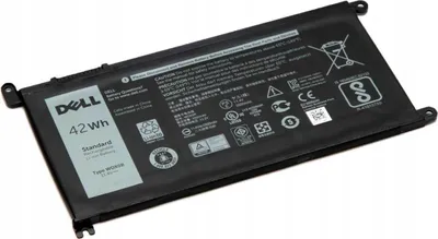 Obrázek produktu pro Dell - Baterie pro notebooky (odpovídá: Dell WDX0R, Dell 08YPRW) - Lithium-Ion - 3 články - 3500 mAh - 42 Wh - černá - pro Dell 13 3379, 3189, Inspiron 13 53XX, 13 73XX, 15 55XX, 17 57XX, Vostro 14 5468, 15 5568