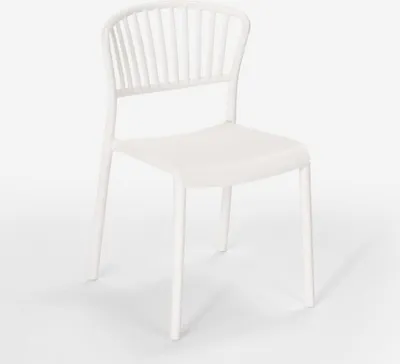 Produktbild von Stuhl in modernem Design aus Polypropylen für Küche Bar Restaurant und Außen Vivienne - Weiß