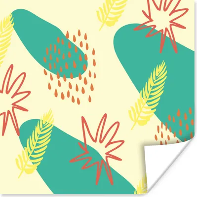 Produktbild von MuchoWow® Poster Sommer - Pflanzen - Blau 100x100 cm - Babyzimmer