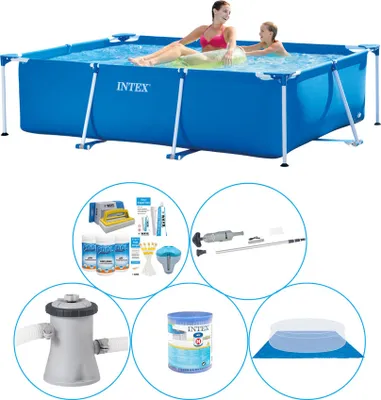 Obrázek produktu pro Intex Rámový bazén obdélníkový 220x150x60 cm - 6dílný - Bazén včetně příslušenství
