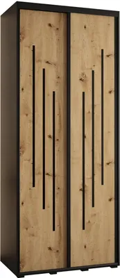 Produktbild von MEBLE KRYSPOL Davos 8 Schrank, zwei Türen - 235,2x100x60 cm - Schwarz Artisan Schwarz