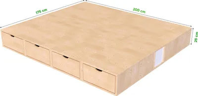Produktbild von Doppelbett mit stauraum Würfel - 160x200 - Schwarz