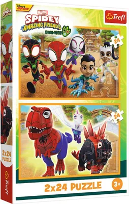Produktbild von TREFL Puzzle Spinne und Dinosaurier 2x24 dlks