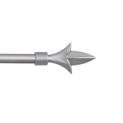 Produktbild von Gardinenstangen-Endstücke Silber Lilie 2er Pack – Kunststoff Endkappen Ø13/16 mm, dekorativer Abschluss für Gardinenstangen
