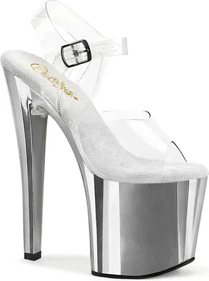 Produktbild von ENCHANT-708 Uni Sandale von Pleaser, Transparent Silber , EU 38, US 8