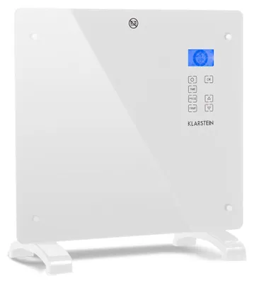 Image de Klarstein Chauffage électrique, Chauffage par convecteur avec roulettes au sol, Chauffage électrique mobile Econome en énergie, Chauffage électrique mince et silencieux, Appareil sur pied Radiateur électrique avec thermostat, 1000 W