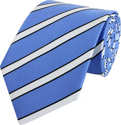 Produktbild von Fabio Farini - 1 Stück gestreifte Herren Krawatte - Tie mit Streifen in 6cm oder 8cm Breite Breit (8cm), Himmelblau/Weiß/Schwarz