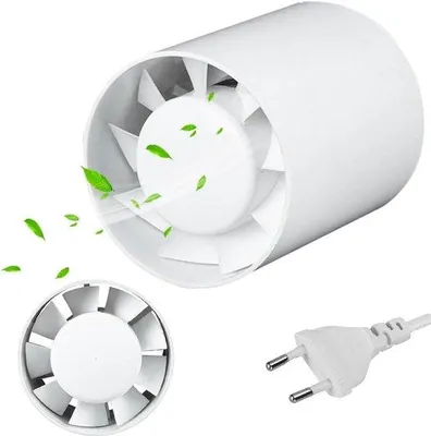 Immagine prodotto di Ventilatore assiale da 100 mm per bagno e canna fumaria - a basso consumo - 130 m³/h - silenzioso (34 dB) - bagno, WC, cucina.