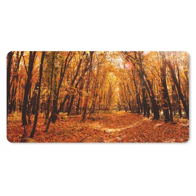 Produktbild von MuchoWow® Schreibtischunterlage Herbst - Wald - Laub - Jahreszeiten 80x40 cm - XXL Mauspad - Gaming Mauspad