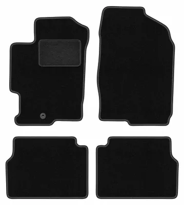 Obrázok produktu pre Velúrové autokoberce pre: Mazda 6 I GG / GY 2002-2007 (kombi/sedan/liftback) – sada 4 ks, čierne, na mieru – Wielganizator LUX