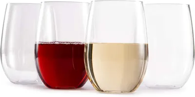 Zdjęcie produktu dla Zestaw 4 szklanek plastikowych, wolnych od BPA, o pojemności 470 ml