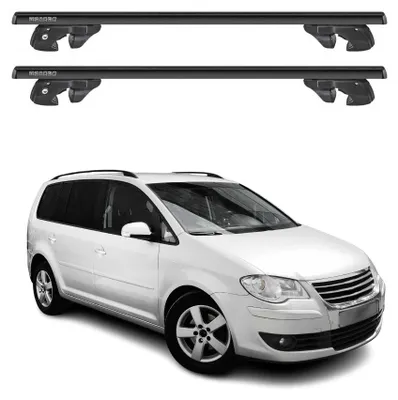 Produktbild von Dachträger Grundtäger für VW Touran I 2003-2010 Pre-FL Alu 90kg Schwarz 2tlg, KI-generiertes Bild