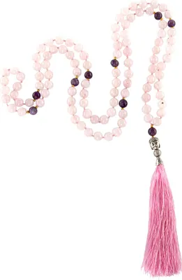 Produktbild von Mala mit Rosenquarz und Amethyst, 108 Perlen