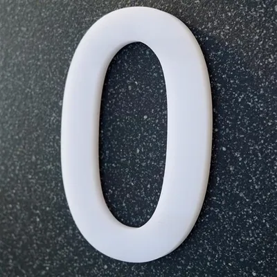 Produktbild von Hausnummer Grado - Acryl massiv 10 mm - weiß - Gr. XL 20 cm - Nr. 0