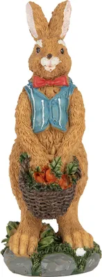 Zdjęcie produktu dla Clayre & Eef figurka dekoracyjna królik 5x5x13 cm brązowy plastik