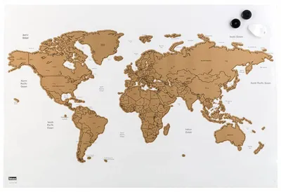 Produktbild von Idena Magnettafel Weltkarte mit Zubehör 60x40cm