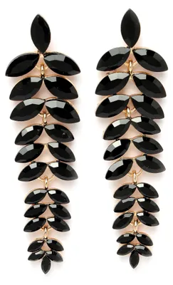 Image de AVANT-GARDE PARIS Boucles d'oreilles pendantes multicolores en forme de feuille.
