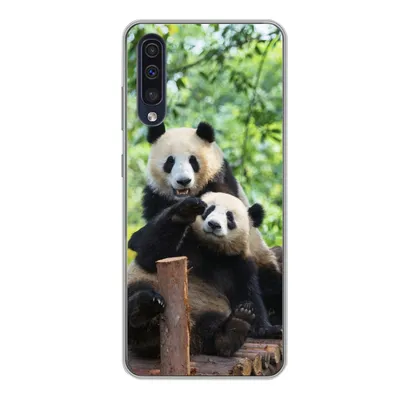 Produktbild von MuchoWow® Handyhülle Schutzhülle Hülle für Samsung Galaxy A50 Panda - Brücke - Natur Silikon Softcase Handy Hülle - Mobiltelefonhülle