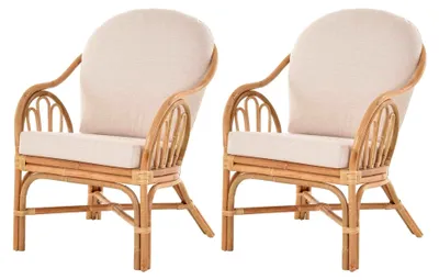 Produktbild von 2er Set Rattansessel für das Wohnzimmer