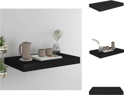 Zdjęcie produktu dla vidaXL Pływająca półka ścienna czarna 40x23x3,8 cm MDF - Półki ścienne