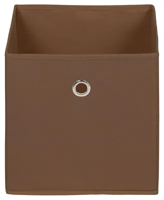 Zdjęcie produktu dla Pudełko do przechowywania ELA, 27x27 cm, składane, w zestawie 2 sztuki - eleganckie, składane pudełko do przechowywania, proste koszyki z uchwytem w kolorze brązowym