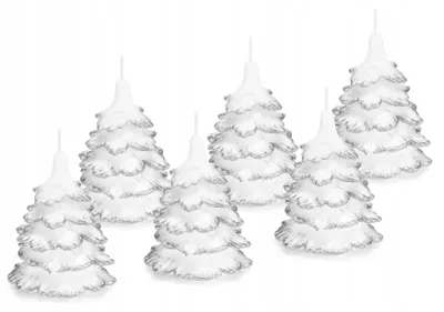 Produktbild von Drobo 6er Set Weihnachtsbaumkerzen 10 cm Silber Spitze