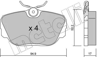 Produktbild von METELLI Bremsbeläge Satz Vorne Bremsklötze für BMW 3 Limousine (E30) 22-0042-0