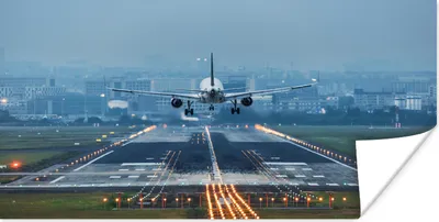Produktbild von MuchoWow® Poster Flugzeug landet in China 120x60 cm - Bild