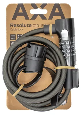 Obrázok produktu pre Káblový zámok AXA Resolute 150/10 Kód dĺžka 150cm, Ø10mm, čierny