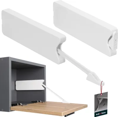 Produktbild von KOTARBAU® Klappenbeschlag Barfach Weiß 259 mm Konstruktionskunststoff Klappenhalter nach unten Belastbarkeit max. 2,4 kg/Schrankfront Klappenscharnier Küche Bremsklappenhalter Klappenstütze