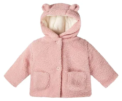 Produktbild von Minoti - Jacke für Baby, mit Kapuze, Teddy-Stoff MN749 (9-12 Monate (Baby)) (Pink)