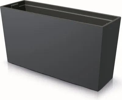 Produktbild von Blumenkasten mit Pflanzeinsatz Kunststoff 77x40 cm Anthrazit Glatt Struktur große Größe mit 2 Stabilisatoren UV beständig Balkonkasten Innen / Außenbereiche