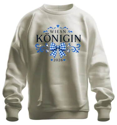 Produktbild von Wiesn Königin 2026 Trachtenshirt Lederhose Wasen Sweatshirt Pullover, Natur, S