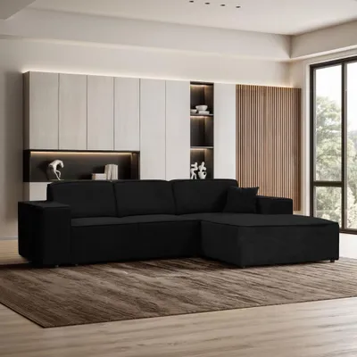 Produktbild von Ecksofa PEDRO L Anthrazit, 267x170 cm, Sofa L-form Breite Ottomane rechts, ohne Schlaffunktion