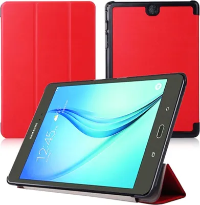 Produktbild von Hülle für Samsung Galaxy Tab A SM-T550 T551 T555 9.7 Zoll Schutzhülle Etui Tablet Tasche Smart Cover (Rot)