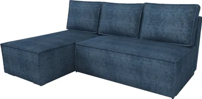 Produktbild von BroMARKT Ecksofa mit Schlaffunktion Hector Blau Cord Links